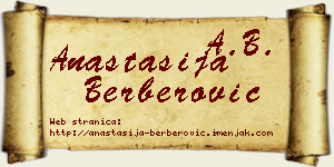 Anastasija Berberović vizit kartica
